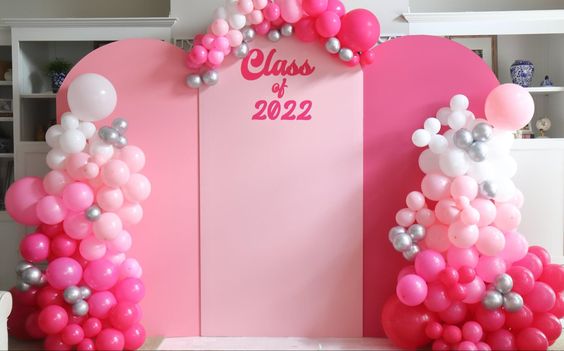 pink graduation backdrop ideas