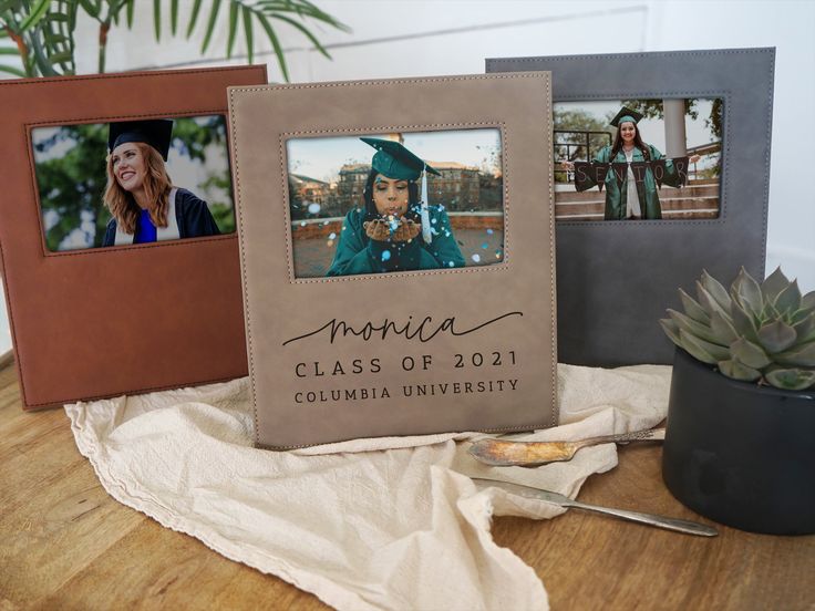 custom leather frames for graduation