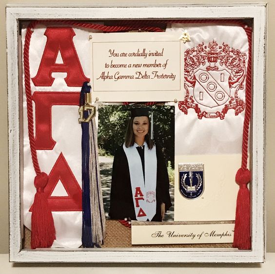 white graduation frame idea