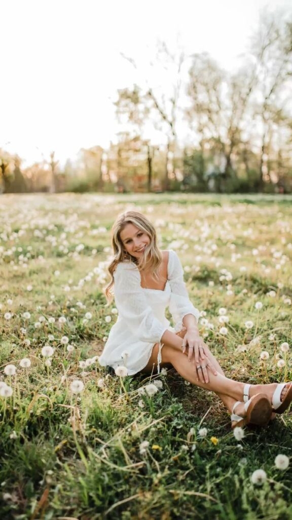 white dress senior picture ideas