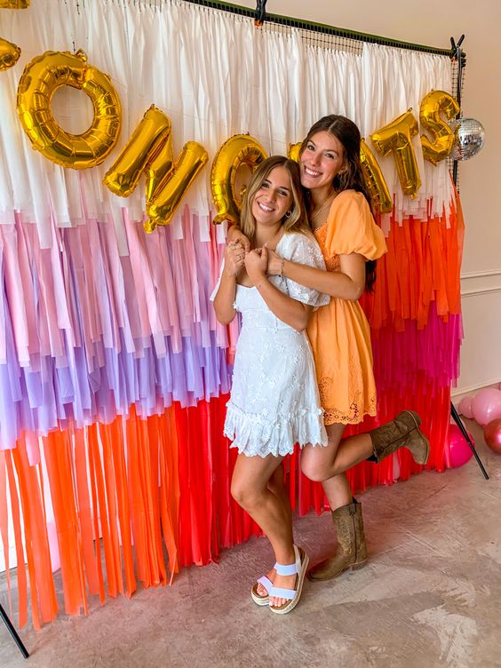 colorful tassel fringe backdrop