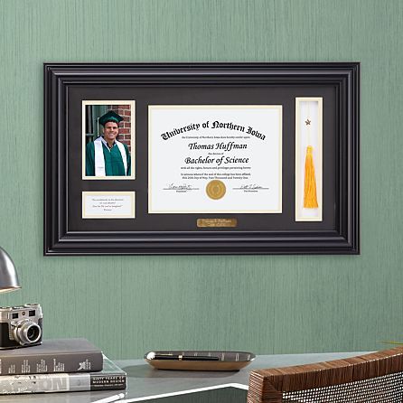 frame with diploma photo and tassel