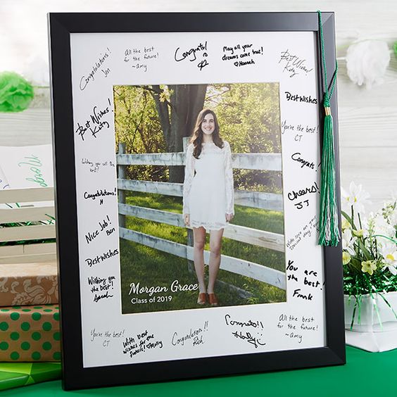 graduation picture frame with signatures