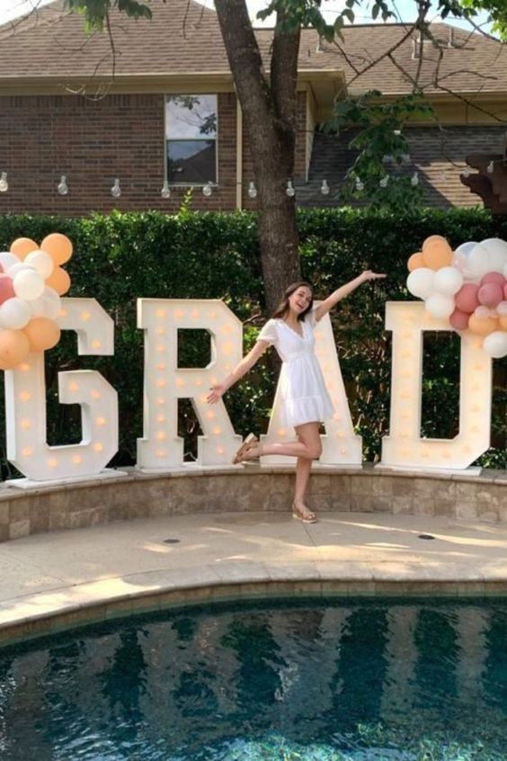 grad letter lights backdrop