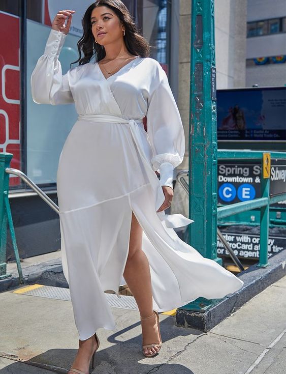 white long sleeve prom dress