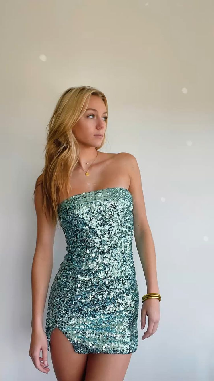 blue cute prom dress