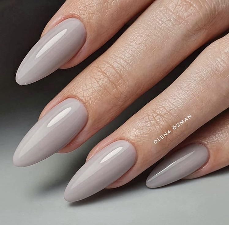 gray and white simple nails