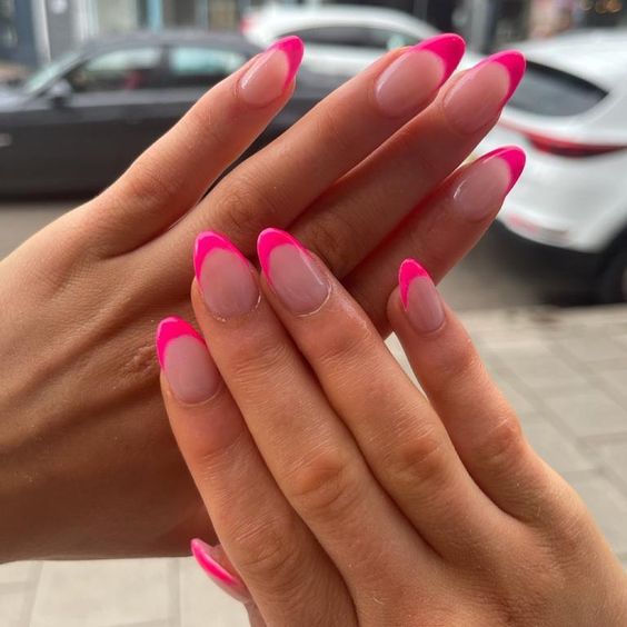 pink french tips cute