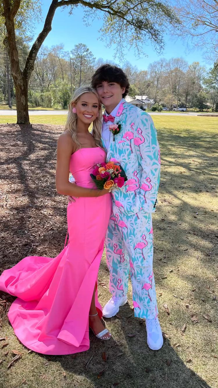 hot pink outfit for prom