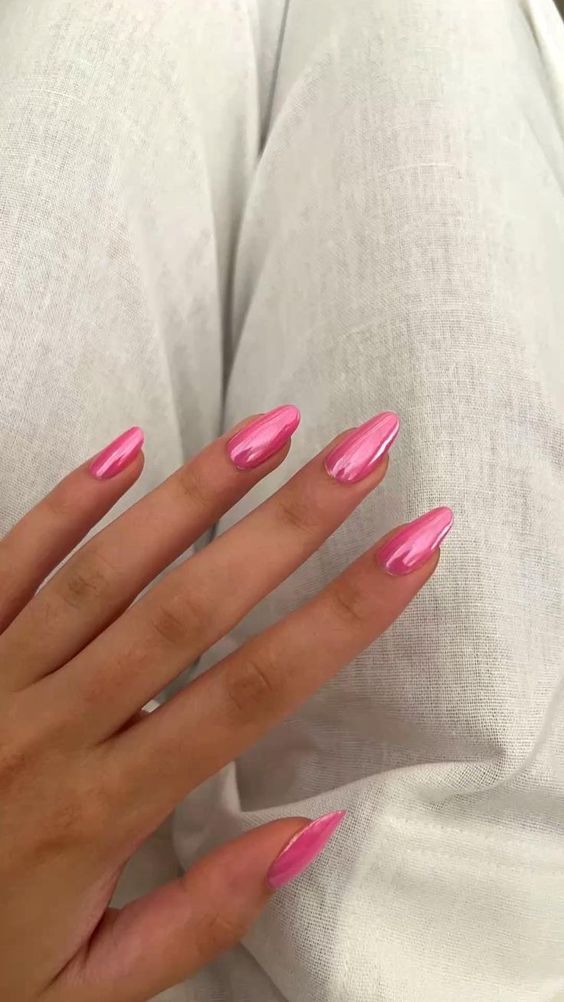 pink prom nails cute