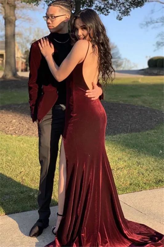 velvet matching prom outfit