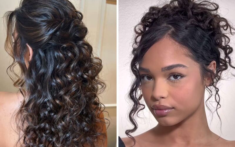 graduation hairstyles for curly hair