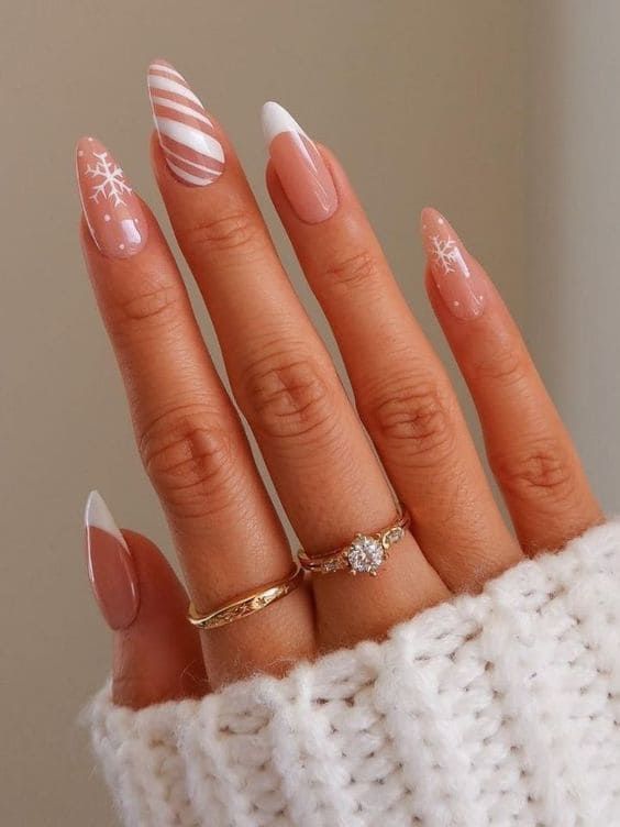 simple white acrylic nails for holiday