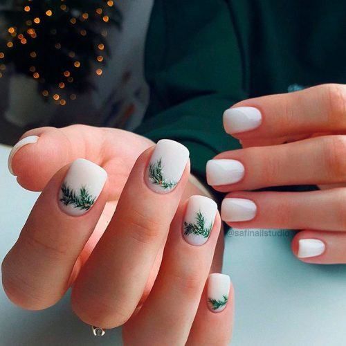 best white christmas nails