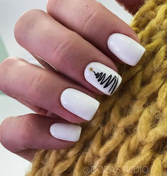 best and simple white acrylic nails