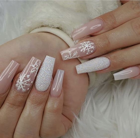 white christmas nail designs