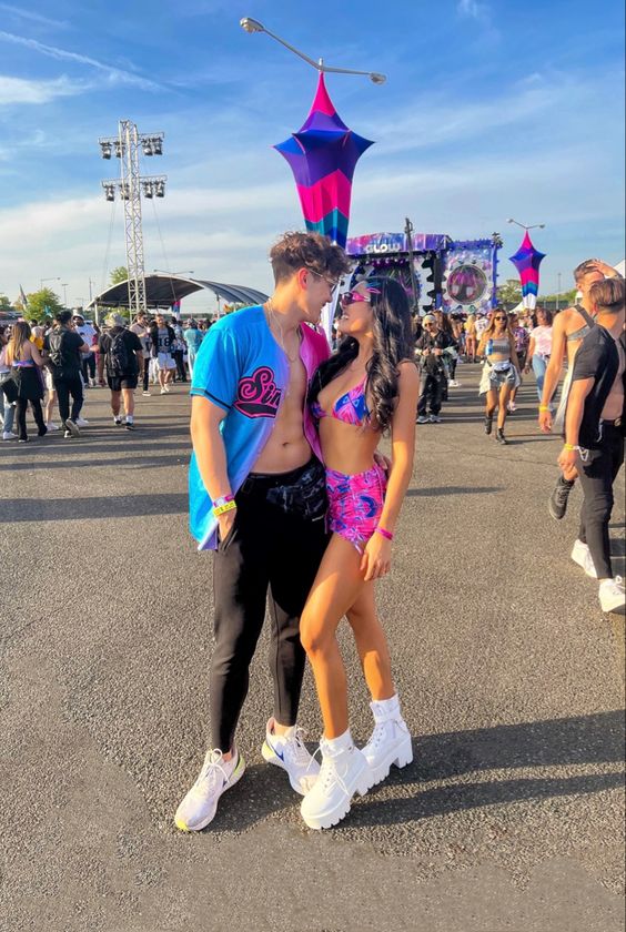 Matching rave 2024 couple outfits