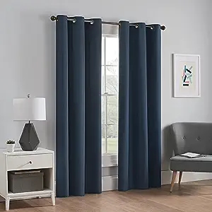 grey long curtain ideas