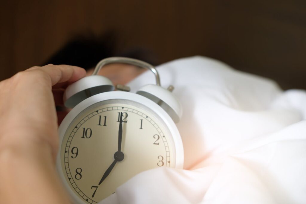 Set a wake-up time and stick to it