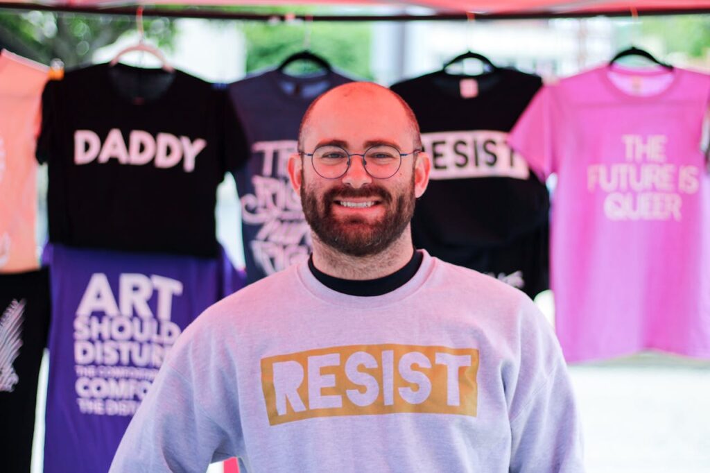 Iron-on T-shirts with bold slogans