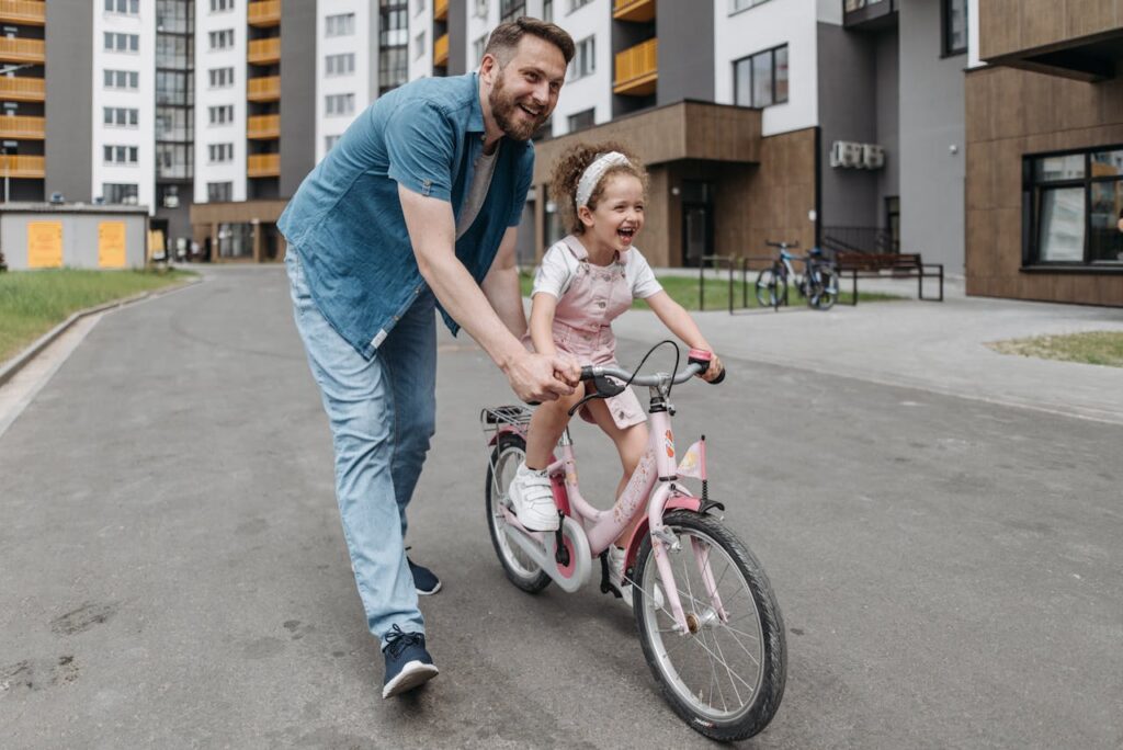 Riding a bicycle