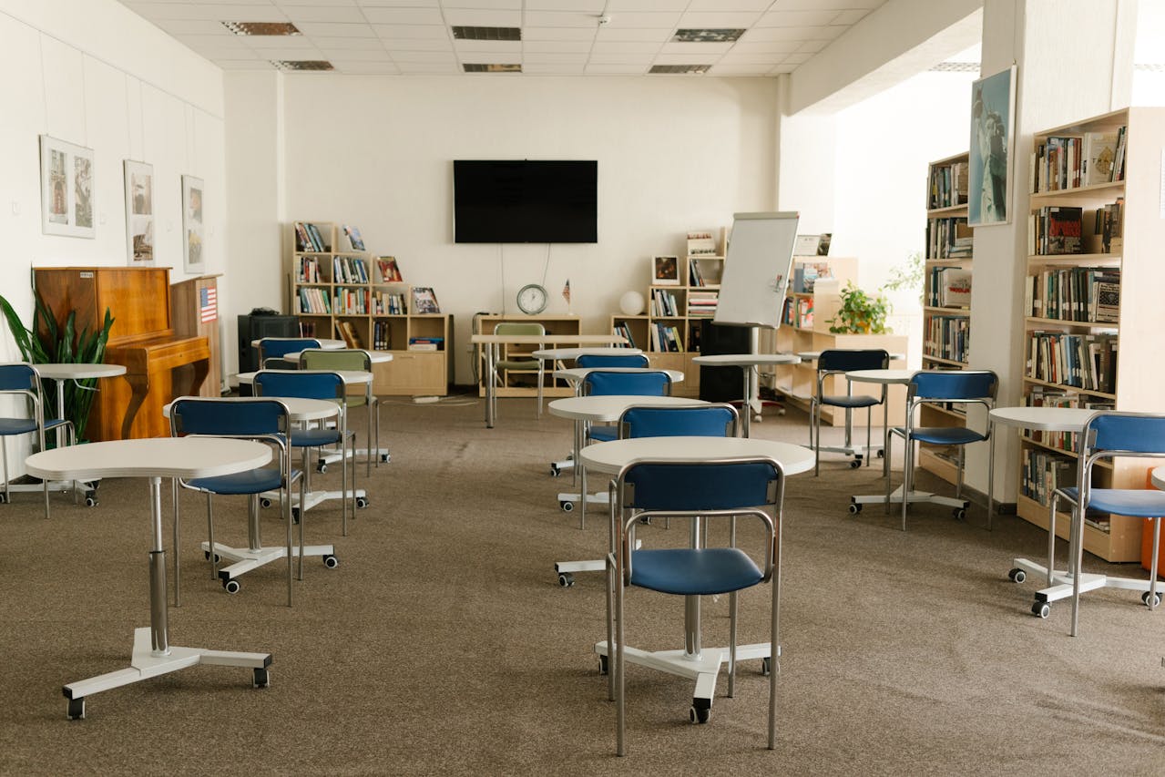 Classic AV Cart in an Empty Classroom