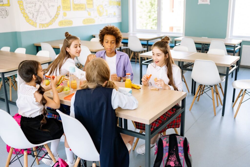 No talking at lunch