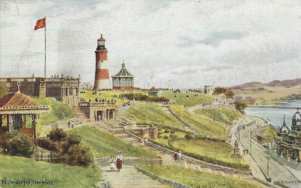 Plymouth the Hoe (postcard c. 1920) by A.R. Quinton