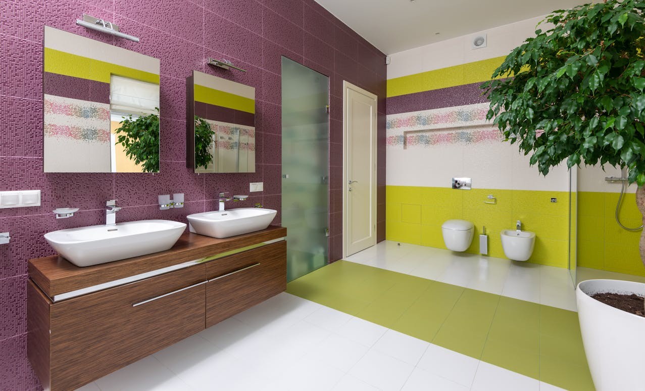 Colored Tile And Sinks