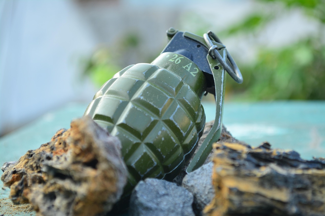 Replica Grenades In A Backpack