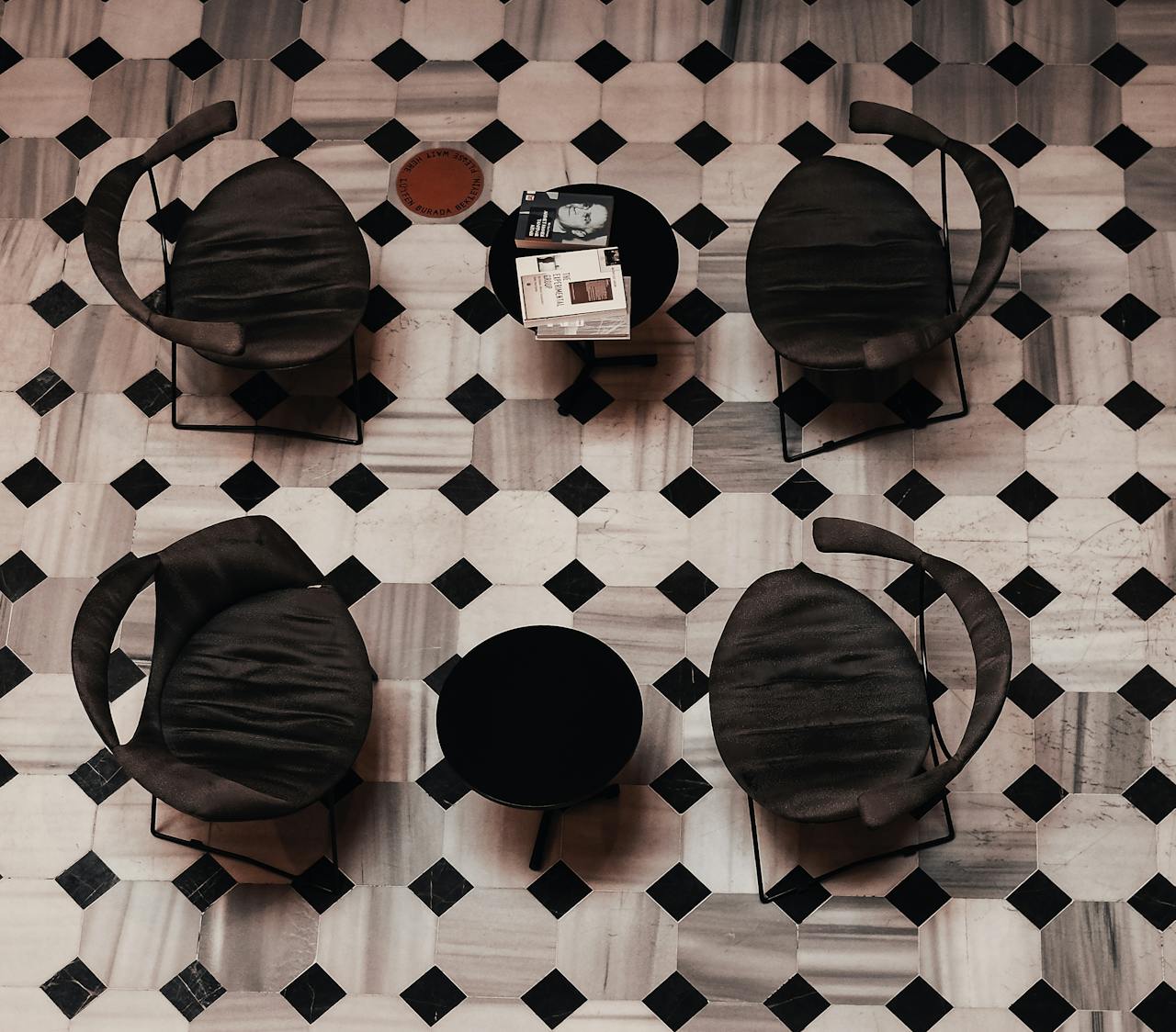 Checkerboard Lounge With CRT Glow